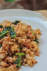 Fried rice with pork ,Foods Thailand.