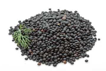 Black lentils heap
