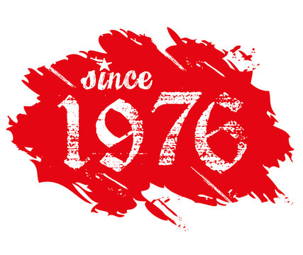 Since 1976 anniversary vintage company stamp brand illustration