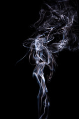 Abstract incense smoke isolated