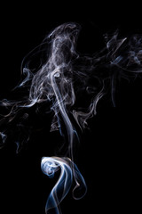 Abstract incense smoke isolated
