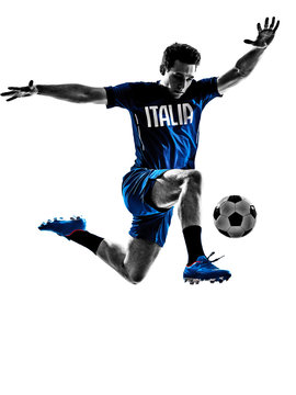 italian soccer players man silhouettes