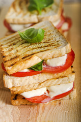 Sandwich mit Tomate und Mozzarella