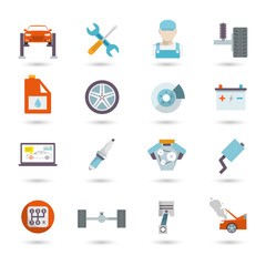 Auto Service Icons Flat