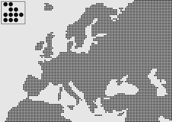 Fototapeta na wymiar Avrupa haritası ( siyah noktalı )