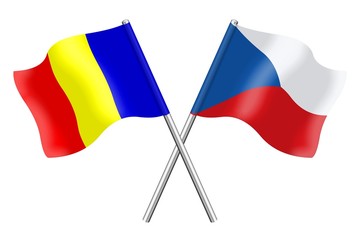 Flags : Romania and Czech Republic