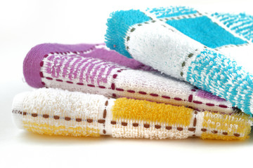.three different color towel