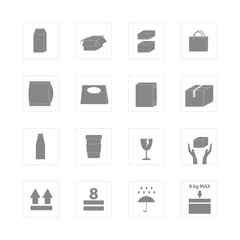 Packaging and Packing symbol icons