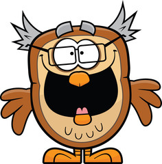 Obraz na płótnie Canvas Happy Cartoon Owl