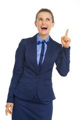 Happy business woman got idea