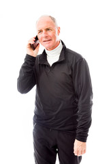 Senior man talking on a mobile phone