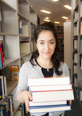 girl in a library