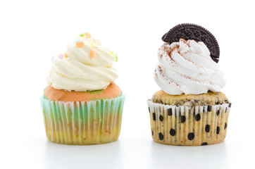Cupcakes isolated on white background