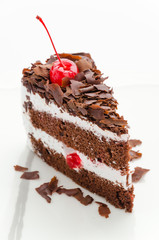 Cake chocolate isolated on white background