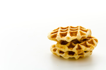 Waffle isolated on white background