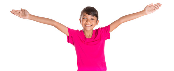 Young Asian Malay girl in pink tshirt