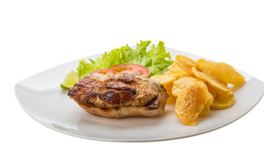Grilled pork with potato