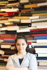 girl in a library