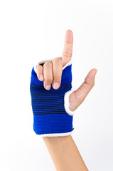 Wrist splint hand isolated white background