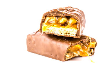 Chocolate bar isolated white background
