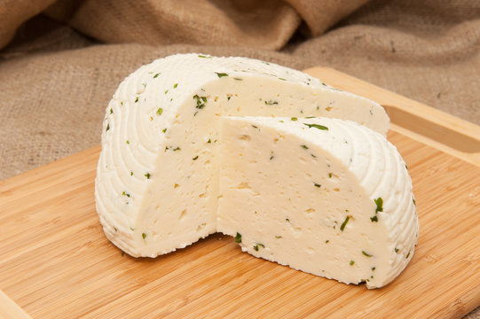 white cheese with parsley