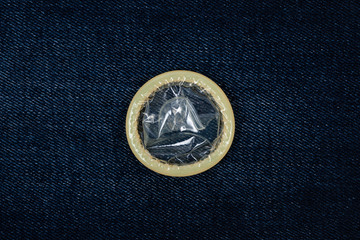 Condom on jeans