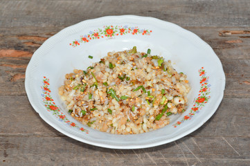 red ant Eggs Spicy Salad with Herbs