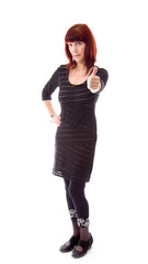 Fototapeta premium Mature woman showing thumbs up sign