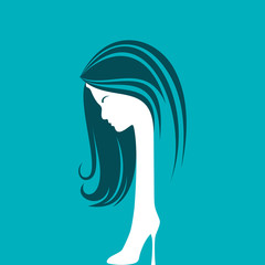 Beauty and fashion icon with shoe and face stock vector