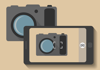 Camera phone taking photo of camera