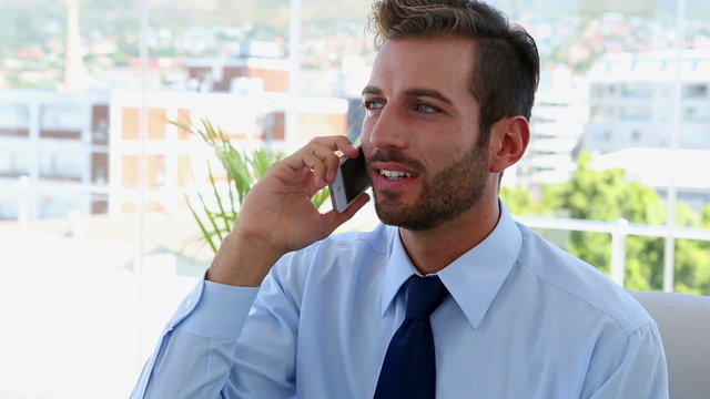 Businessman talking on his mobile phone