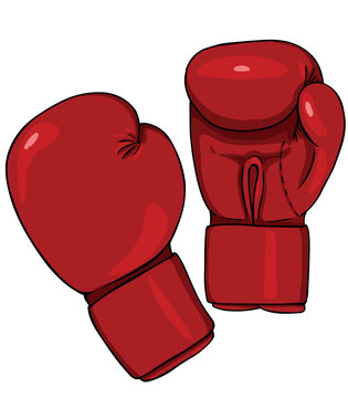 Vector Cartoon Red Boxing Gloves