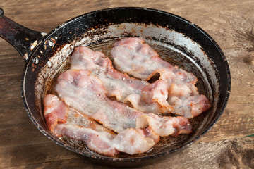 Fried the bacon.