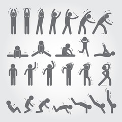 body exercise stick figure icon