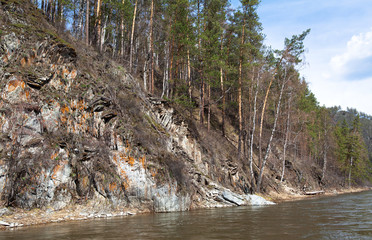 Ural nature on the river Inzer, South Ural region, Russia
