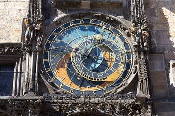Front view of Prague astronomic clock