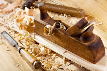 old wooden plane