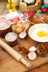 Easter cake preparing in kitchen