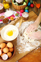 Easter cake preparing in kitchen