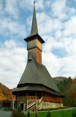 Fototapeta na wymiar Wooden church in Maramures region, Romania
