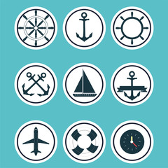 marine vector set