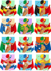 Fototapeta premium Soccer fans