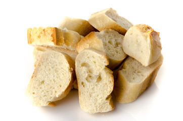 Several pieces of baguette