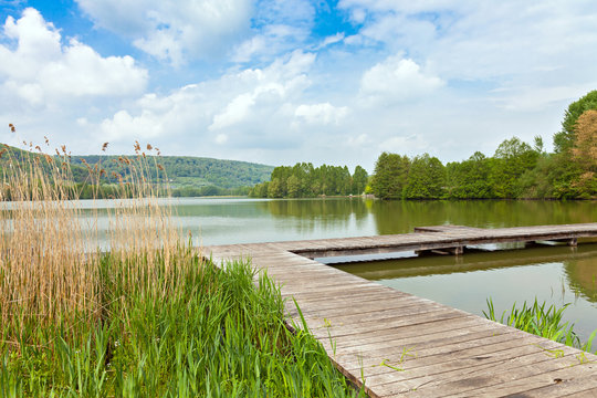Pier at Lake Echternach in Luxembourg