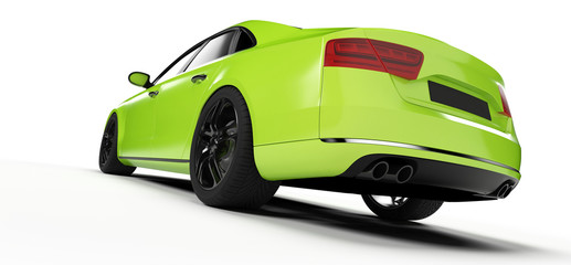 3d rendered illustration of a green sport sedan
