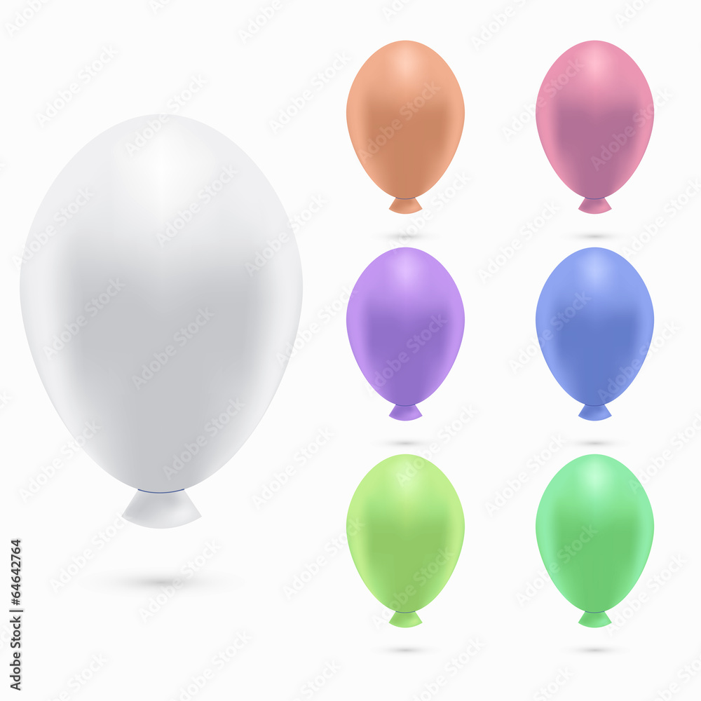 Wall mural vector modern balloons set on white background