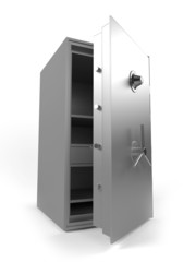3d rendered illustration of a modern steel safe