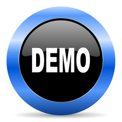 demo blue glossy icon