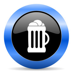 beer blue glossy icon
