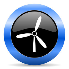 windmill blue glossy icon